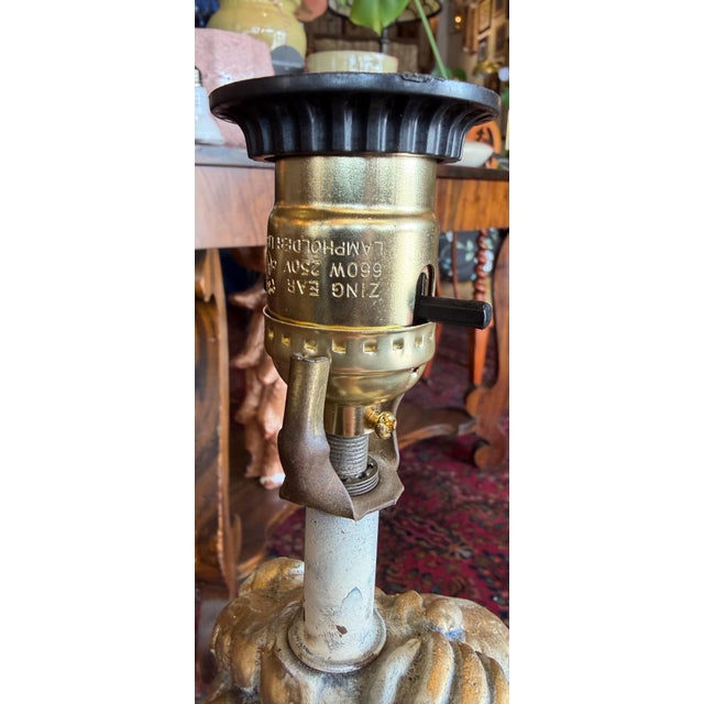 Auguste Moreau 1960s Reproduction Auguste Moreau "Girl Dressing Her Hair" Table Lamp For Sale - Image 4 of 12