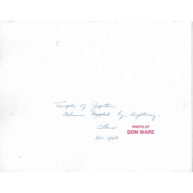 1964 black and white photo by Los Angeles, CA based photographer Don Ware (1921-2006) of a fallen column at the Temple of...