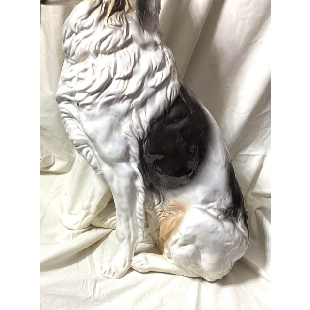 1960s Vintage Ceramic German Shepherd Statue 28 Inches For Sale - Image 5 of 12
