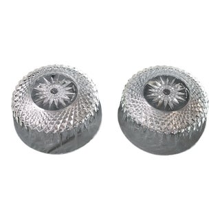 1960s Mid-Century Modern Arcoroc France Vintage 8" Serving Bowl Clear Cut Crystal Diamant Pattern - Set of 2 For Sale