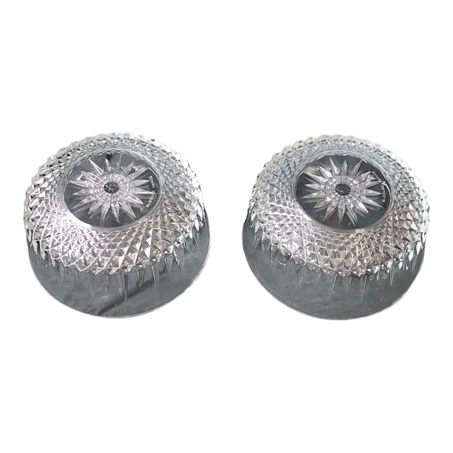 1960s Mid-Century Modern Arcoroc France Vintage 8" Serving Bowl Clear Cut Crystal Diamant Pattern - Set of 2 For Sale