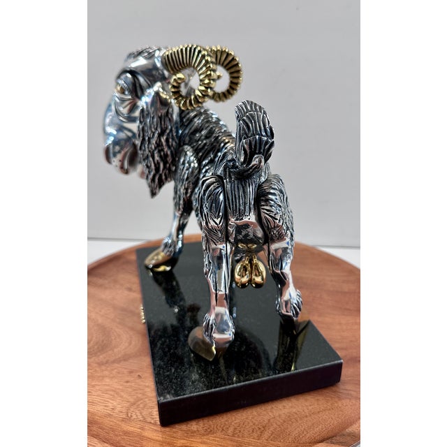 Late 20th Century Frank Meisler “Ephraim the Goat” Limited Edition Signed Kinetic Sculpture on Marble For Sale - Image 5 of 18