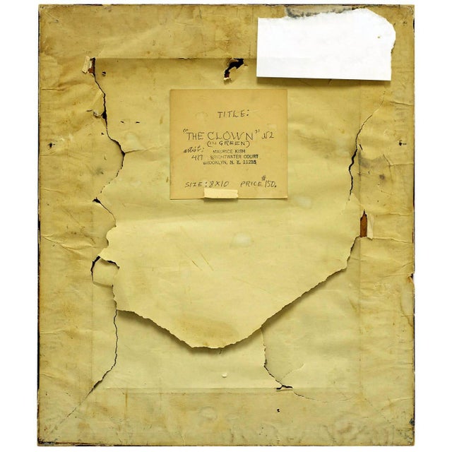 Modern Maurice Kish, The Clown Surrealist Oil Painting Maurice Kish WPA Artist American Modernist, c.1940 For Sale - Image 3 of 4