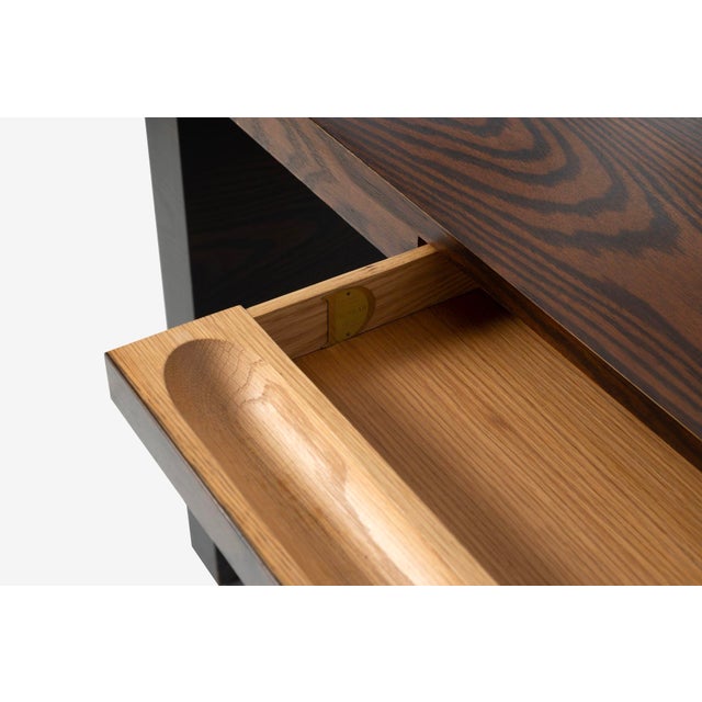 1960s Roger Lee Sprunger for Dunbar Desk in Two-Toned Oakwood For Sale - Image 10 of 10