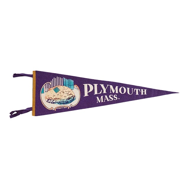 Vintage Plymouth Ma Felt Flag For Sale