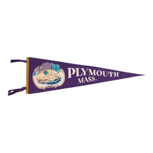 Vintage Plymouth Ma Felt Flag