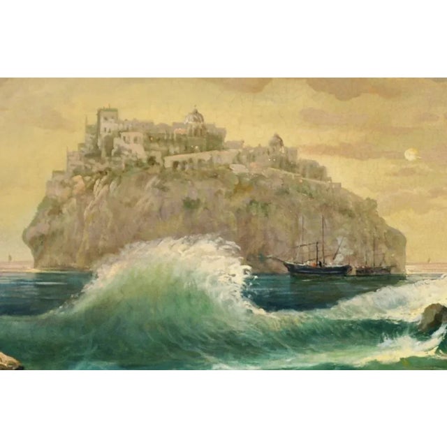 Ischia, Posillipo School, Italian Landscape Painting, Oil on Canvas, Framed For Sale - Image 4 of 5