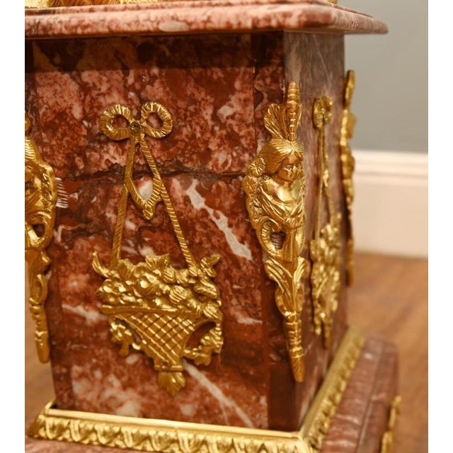 Louis XVI Revival French Pedestal Stands Marble, Set of 2 For Sale - Image 9 of 11