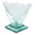 Frosted and Etched Cut Glass Leaf Vase/Bowl on Geometric Base by Robert Guenther For Sale