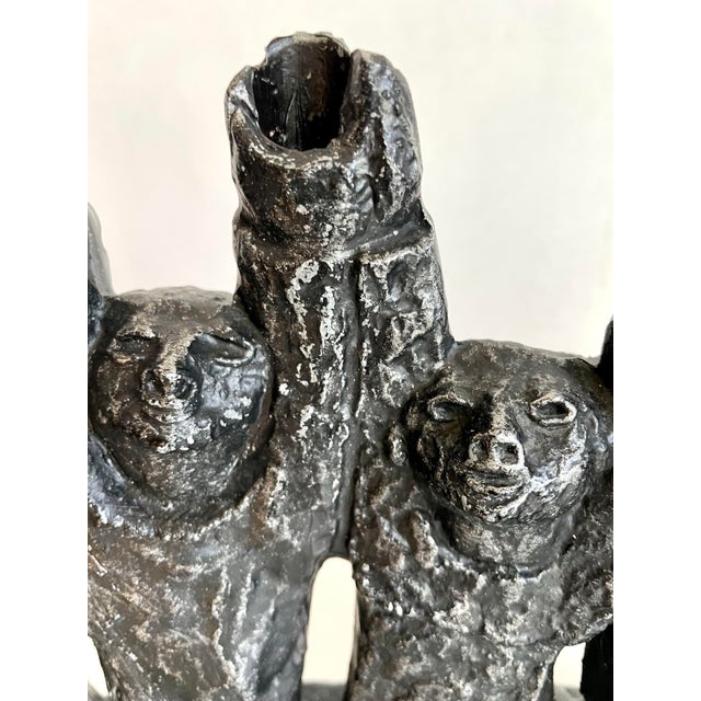 1960s 1960's Mid-Century Brutalist “Maccabees” Menorah by Ellen Lord for Austin Productions For Sale - Image 5 of 12