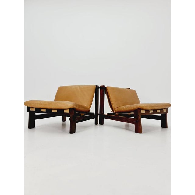 Mid-Century Modern Lounge Chair in Leather and Wood by Carl Straub, 1960s For Sale - Image 6 of 17