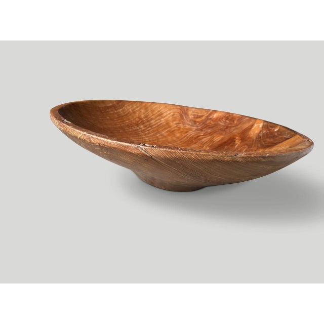Andrianna Shamaris Monumental Sculptural Rare Teak Wood Bowl For Sale - Image 4 of 18