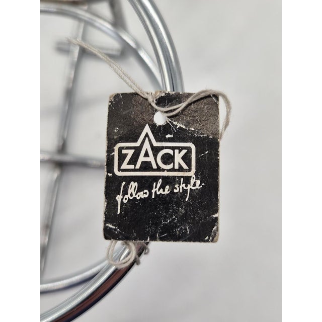 Vintage 6-Bottle Rack in Chrome-Plated Steel and Wood from Zack, 1980s For Sale - Image 10 of 11