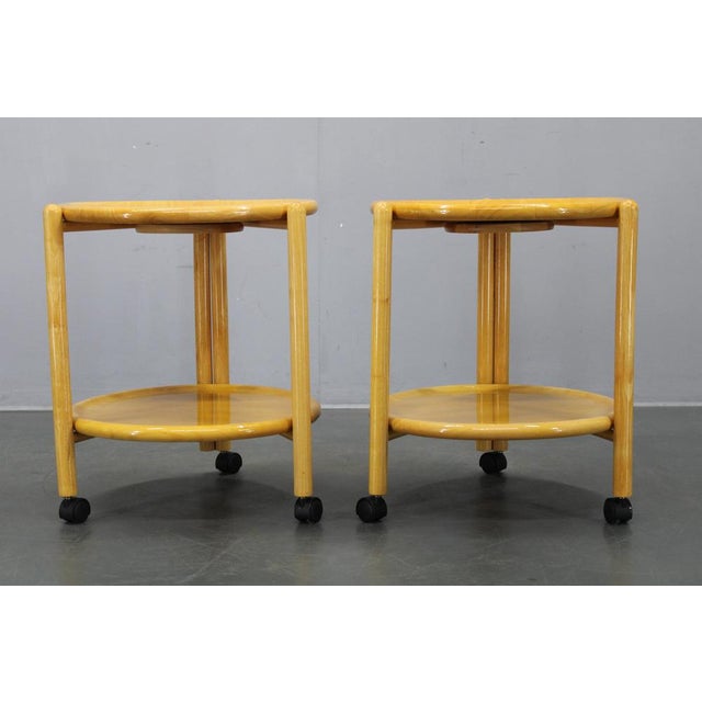 Jens Quistgaard Danish Round Birch Lazy Susan Trolley from Jens Quistgaard, 1970s, Set of 2 For Sale - Image 4 of 14