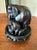 1970s Vintage Hand Carved Elephant Family MCM Dark Wood on Pedastal For Sale - Image 5 of 11