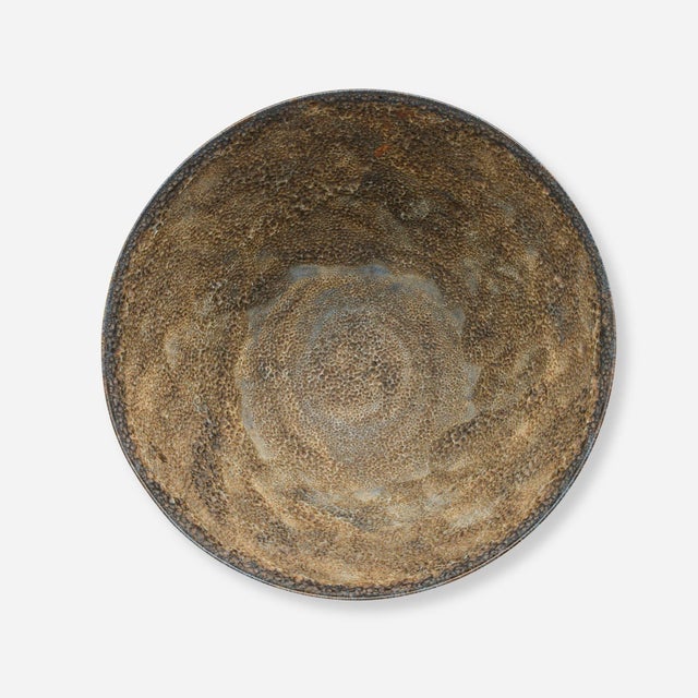 Mid-Century Modern Gertrud and Otto Natzler Large Volcanic Bowl 1955c. For Sale - Image 3 of 6