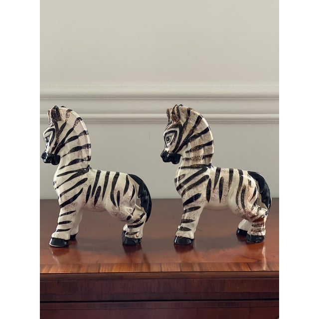 Vintage Lefton Ceramic Zebra Figurines a Pair Chairish