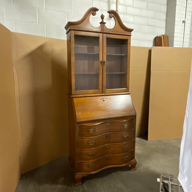 MidCentury Federalist Americana Secretary Desk & Hutch. Chairish