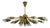 28-Light Brass Sputnik Chandelierby Kamenický Šenov, Czechoslovakia, 1970s For Sale