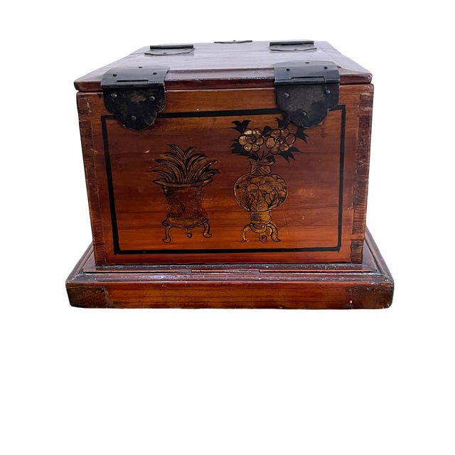 Wood Late 19th Century Antique Asian Rosewood Travel Dressing Box With Mirror For Sale - Image 7 of 12