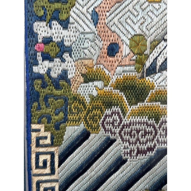 Chinese Qing Dynsty Embroidered Civil Rank Silver Pheasant Badge Robe Set Framed For Sale In San Diego - Image 6 of 13