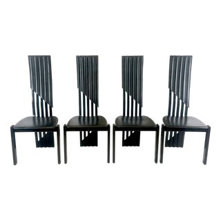 Italian Modern Tripod Chairs from Lübke, 1980s, Set of 4 For Sale