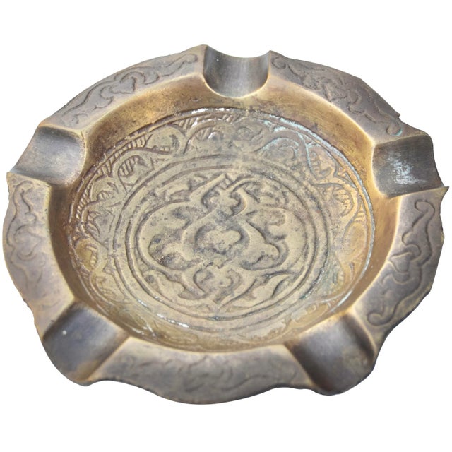 Antique Engraved Afro-Moresque Brass Ashtray For Sale In New York - Image 6 of 6