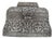 Antique Indian Silver Embossed Flower Scroll Hinged Lid Casket Chest Box For Sale