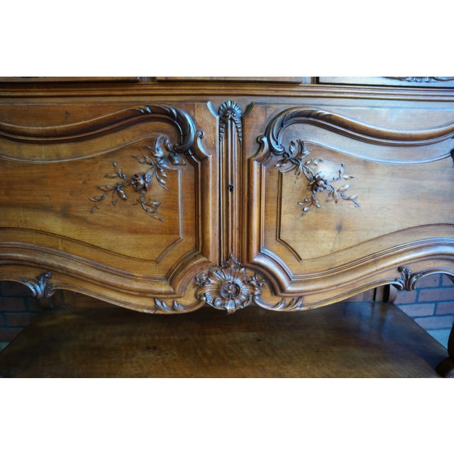 Brown Antique French Marble Top Louis XV Buffet For Sale - Image 8 of 11