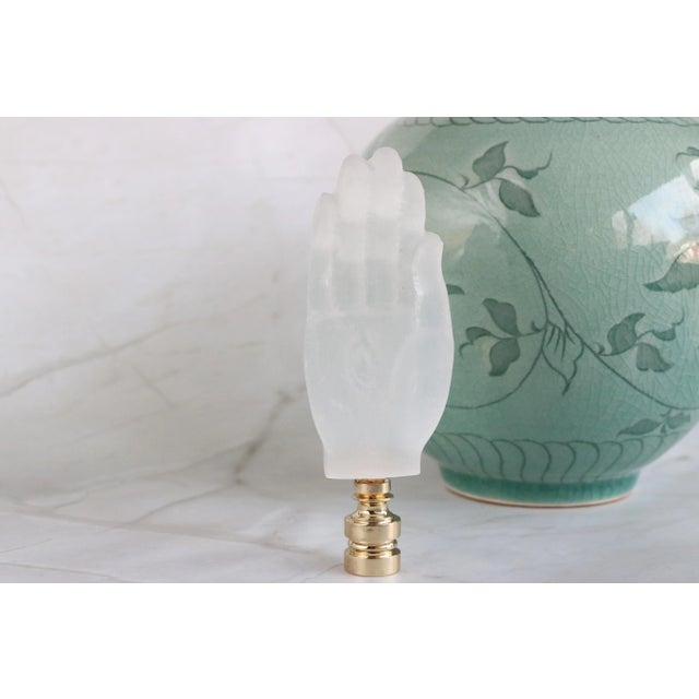 Boho Chic Hamsa Hand Lamp Finial For Sale - Image 3 of 7