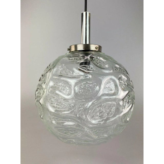 Space Age Ball Pendant Lamp in Glass, 1970s For Sale - Image 6 of 9