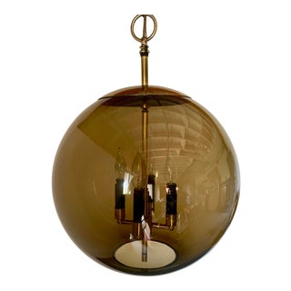 1960s Amber Blown Glass Pendant For Sale