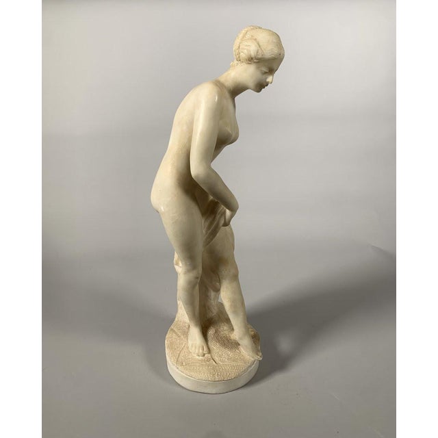 White Marble Sculpture Diane Au Bain After Falconet (1716-1791) 19th Century For Sale - Image 6 of 6