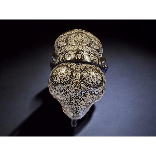 Large Indian Wood Carved Elephant, 1900s For Sale - Image 3 of 18