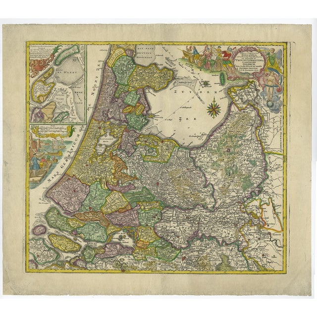 Antique Map of the Northwestern Netherlands, 1741 For Sale