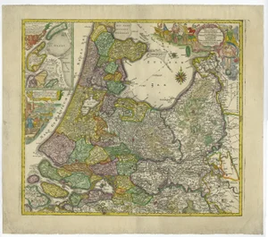 Antique Map of the Northwestern Netherlands, 1741