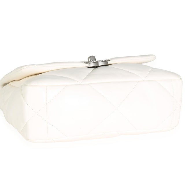 White Quilted Lambskin Small Chanel 19 Flap Bag For Sale In New York - Image 6 of 8