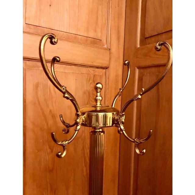 Hollywood Regency Brass Coat and Hat Rack, 1950s For Sale - Image 11 of 15