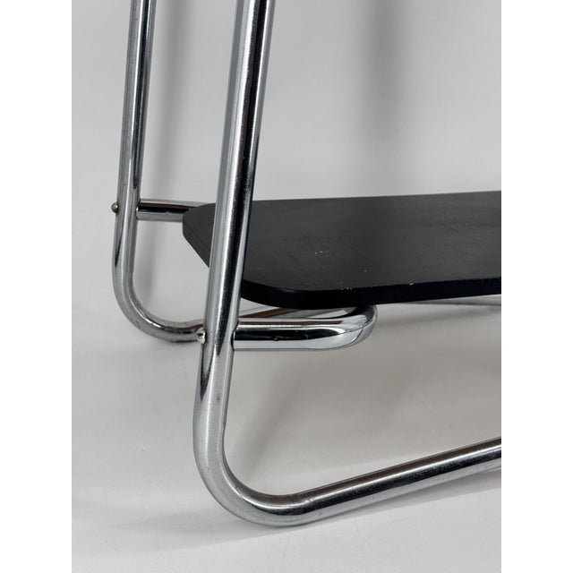 Bauhaus Side Table in Chrome and Wood, 1930s For Sale - Image 10 of 18