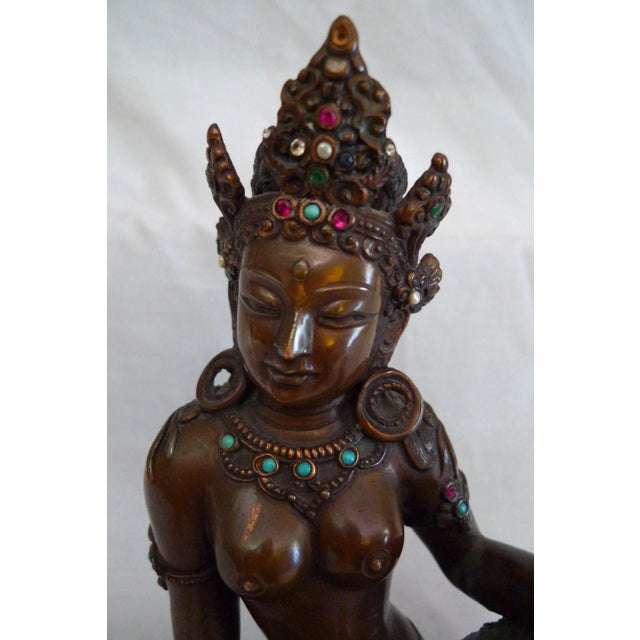 Late 20th Century Nepalese Copper Hindu Goddess Parvati Statue For Sale - Image 9 of 12