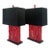 1990s Tanner Kenzie Red Resin Table Lamps With Black Velvet Shades - Pair For Sale