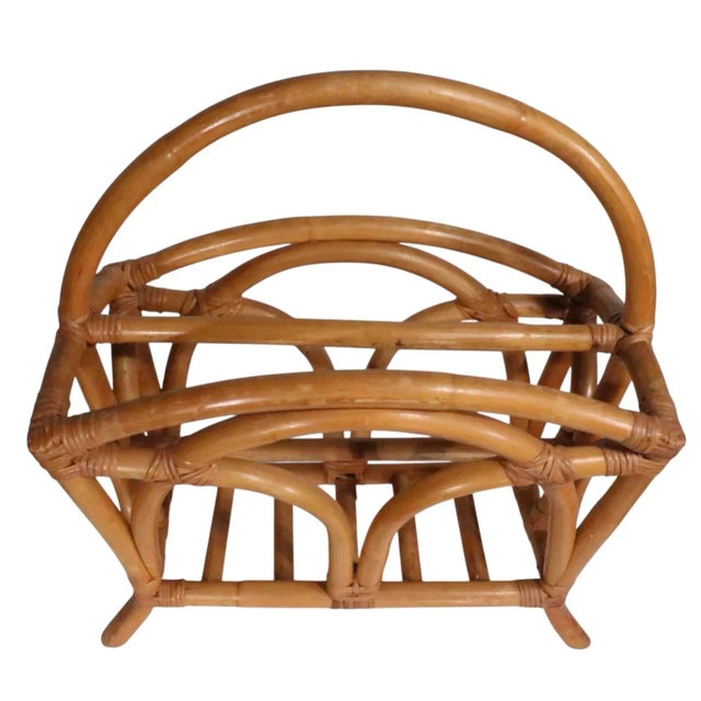 Mid 20th Century Bamboo Magazine Rack For Sale - Image 10 of 10