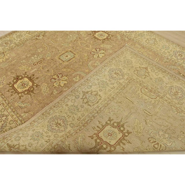Ziegler Rug 9′ X 12’5” Brown Wool Traditional Hand-Knotted Oriental Carpet For Sale - Image 14 of 15