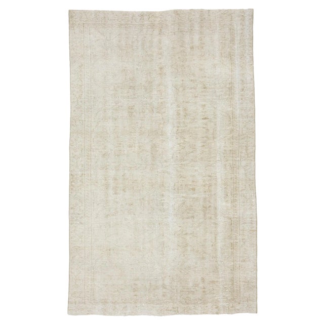 1960s Vintage Faded Turkish Rug- 4′11″ × 8′ For Sale