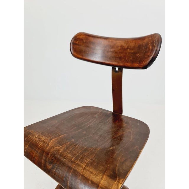 Brown Bauhaus Swivel Office Chair in Wood from Puffdreh Kontorchair, 1930s For Sale - Image 8 of 16