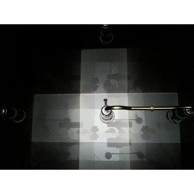 36" Pedestal Illuminated Black and White Lucite For Sale - Image 9 of 12
