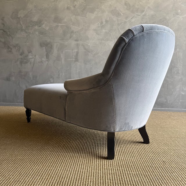 Textile Napoli Chaise Lounge in Velvet For Sale - Image 7 of 12