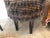 Faux - Fur Black and Gray Round Stool For Sale - Image 9 of 10