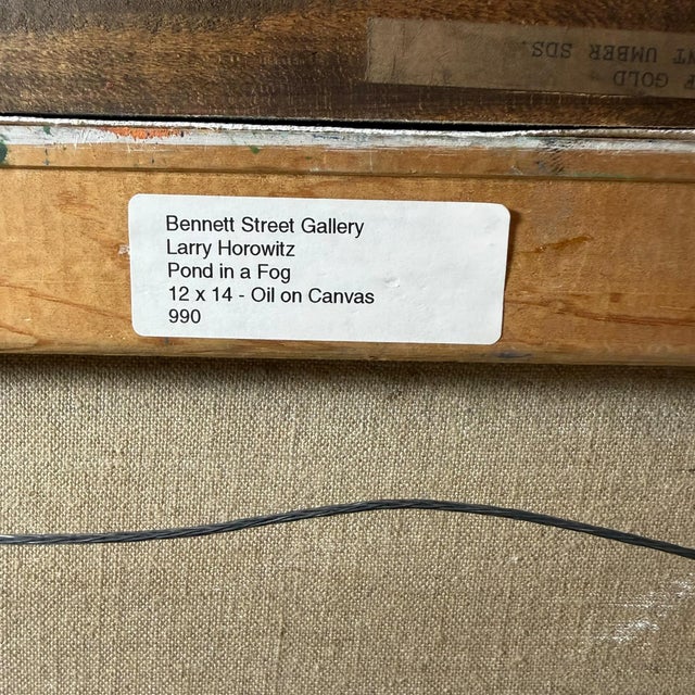 1960s 1960s Larry Horowitz Pond in a Fog Oil on Canvas Painting For Sale - Image 5 of 5