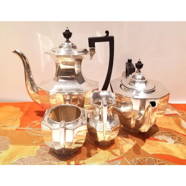 1910s Queen Anne Style Ryrie-Birks Antique Silver Plated Coffee and Tea Set- 4 Pieces For Sale - Image 9 of 11